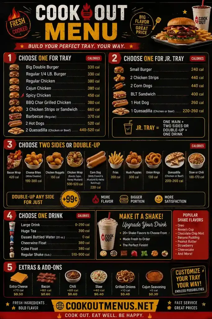 Cookout tray menu