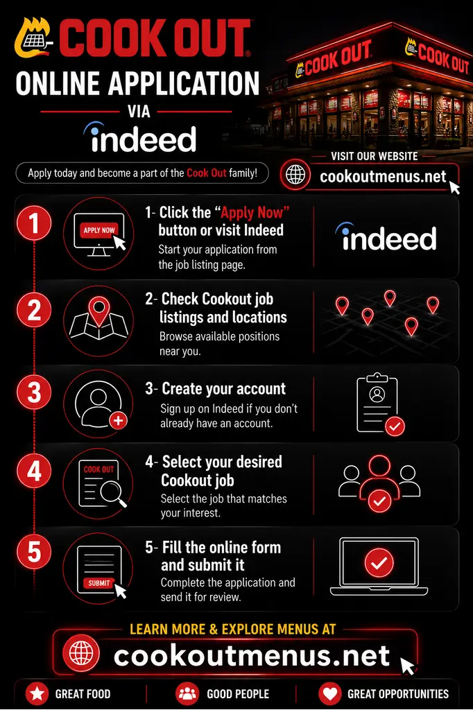 cookout online application via indeed